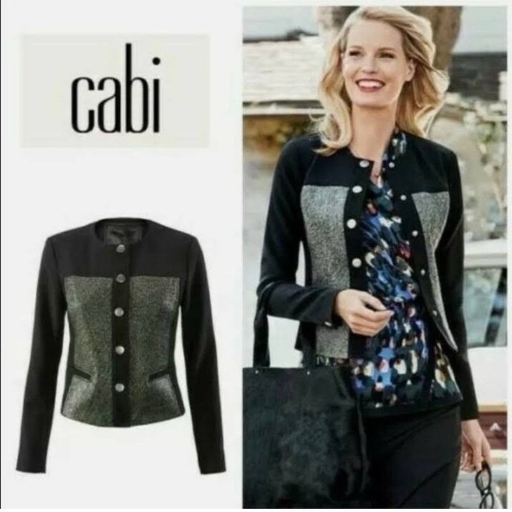 CAbi | #3036 Mixed Media Blazer Jacket